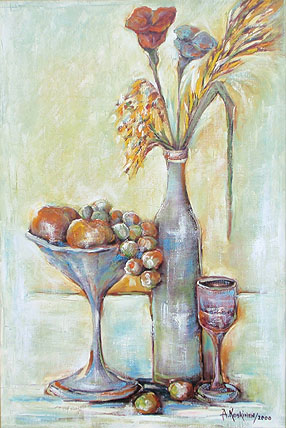 Arja Krossbeckin asetelmamaalaus