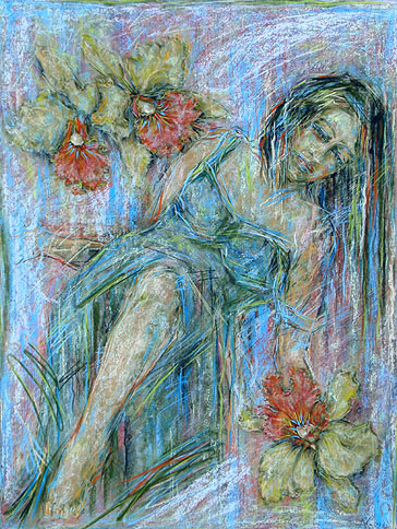 Arja Krossbeckin maalaus pastel Portugal